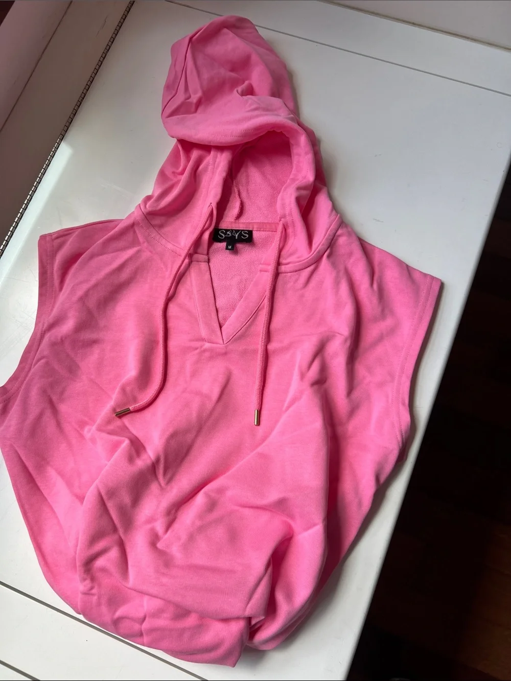 Women’s Pink Hoodie & Elastic-Waist Shorts Set